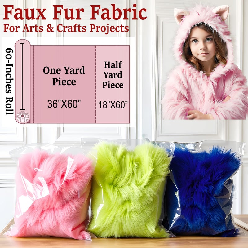 Barcelonetta | Faux Fur Fabric | Faux Craft Fur | Fake Fur Fabric Material for Costume, Decoration, Fun | Fluffy, Fuzzy | Long Pile, Shag, Mohair | Plush Artificial Fur (Beige, Half Yard) - Image 3